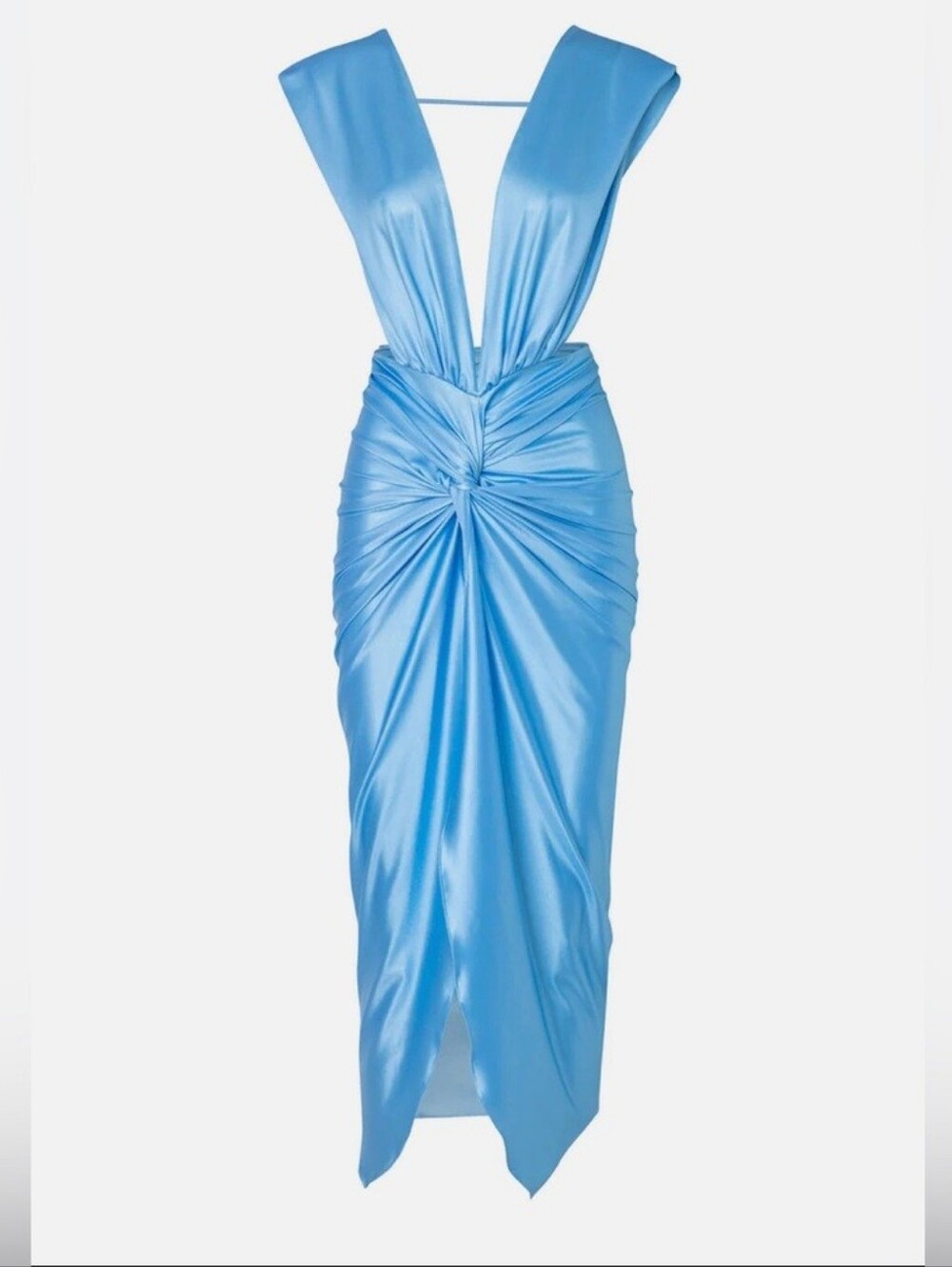 $285 BAOBAB Mia Plunging Ethereal Sky Tiffany Blue Dress - Picture 5 of 14